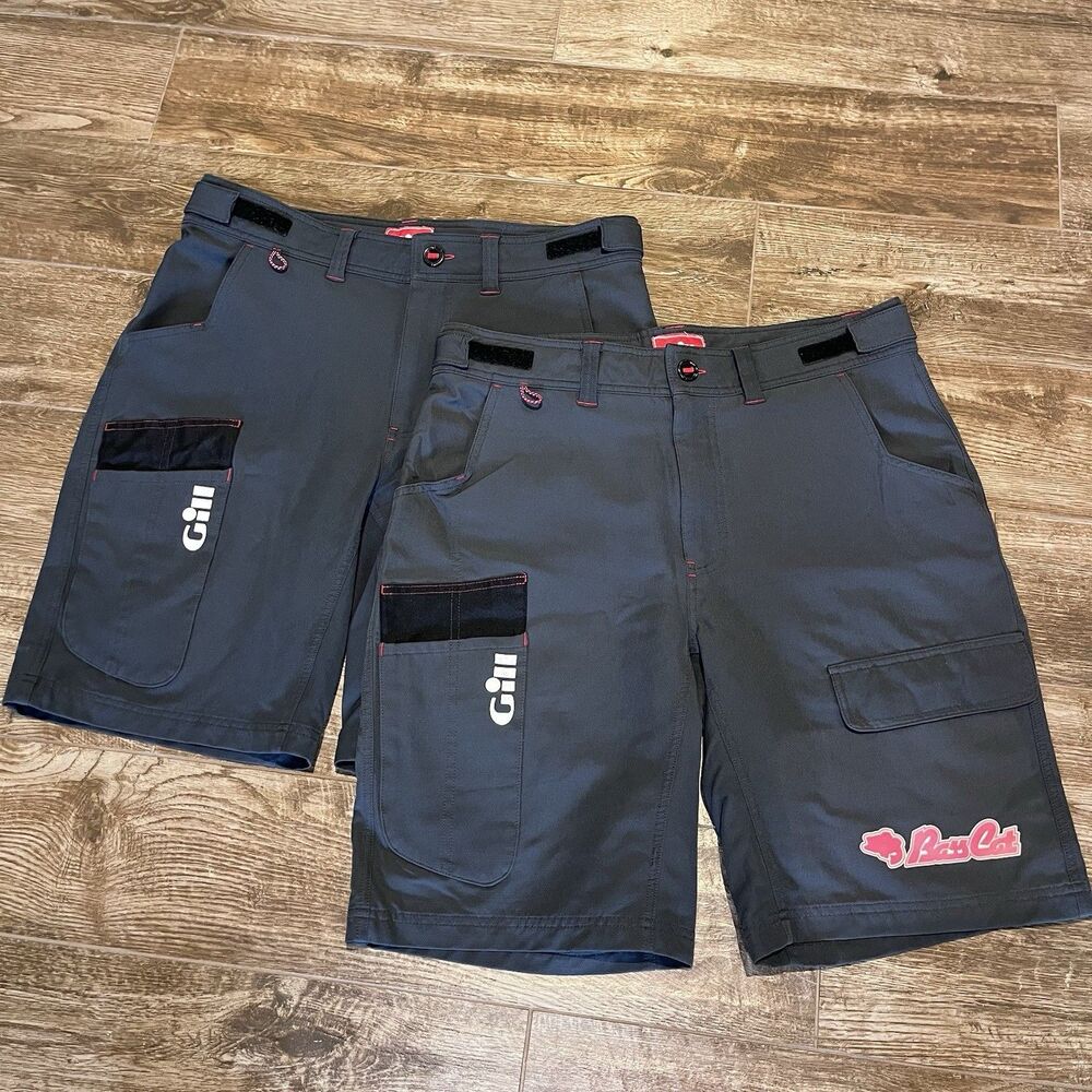 Lot Of 2 Gill Shorts Mens M Gray Cargo FG12 Expedition Fishing Marine Sailing